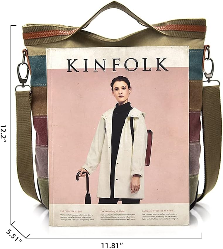 Willow Stripe Canvas Hobo Tote