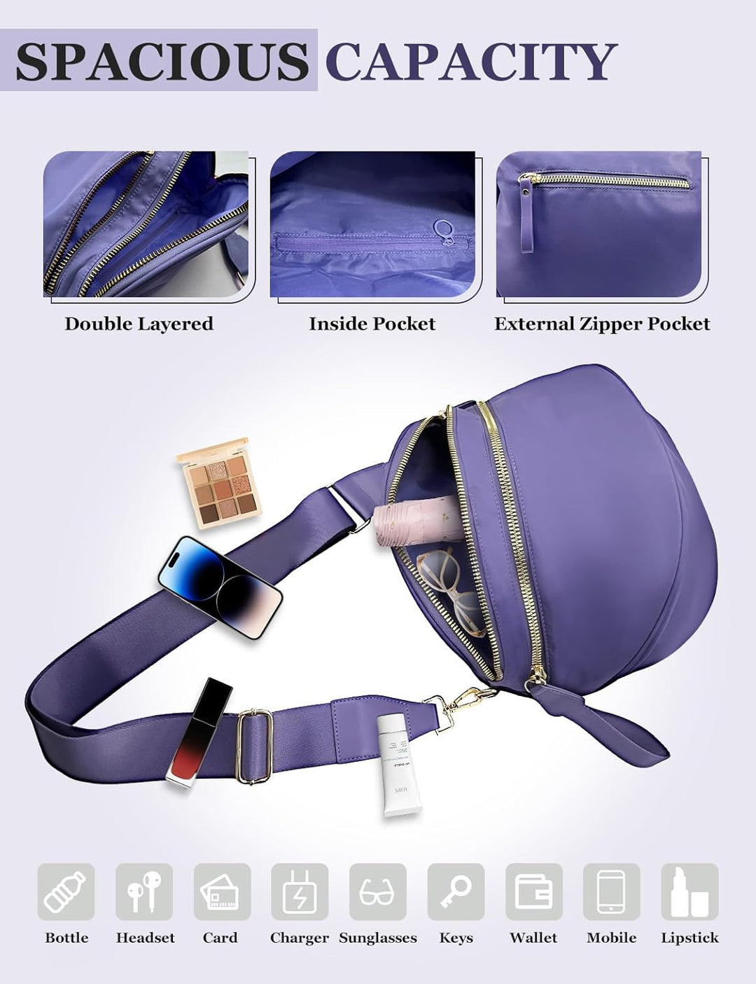SoftMove Lightweight Nylon Crossbody Sling