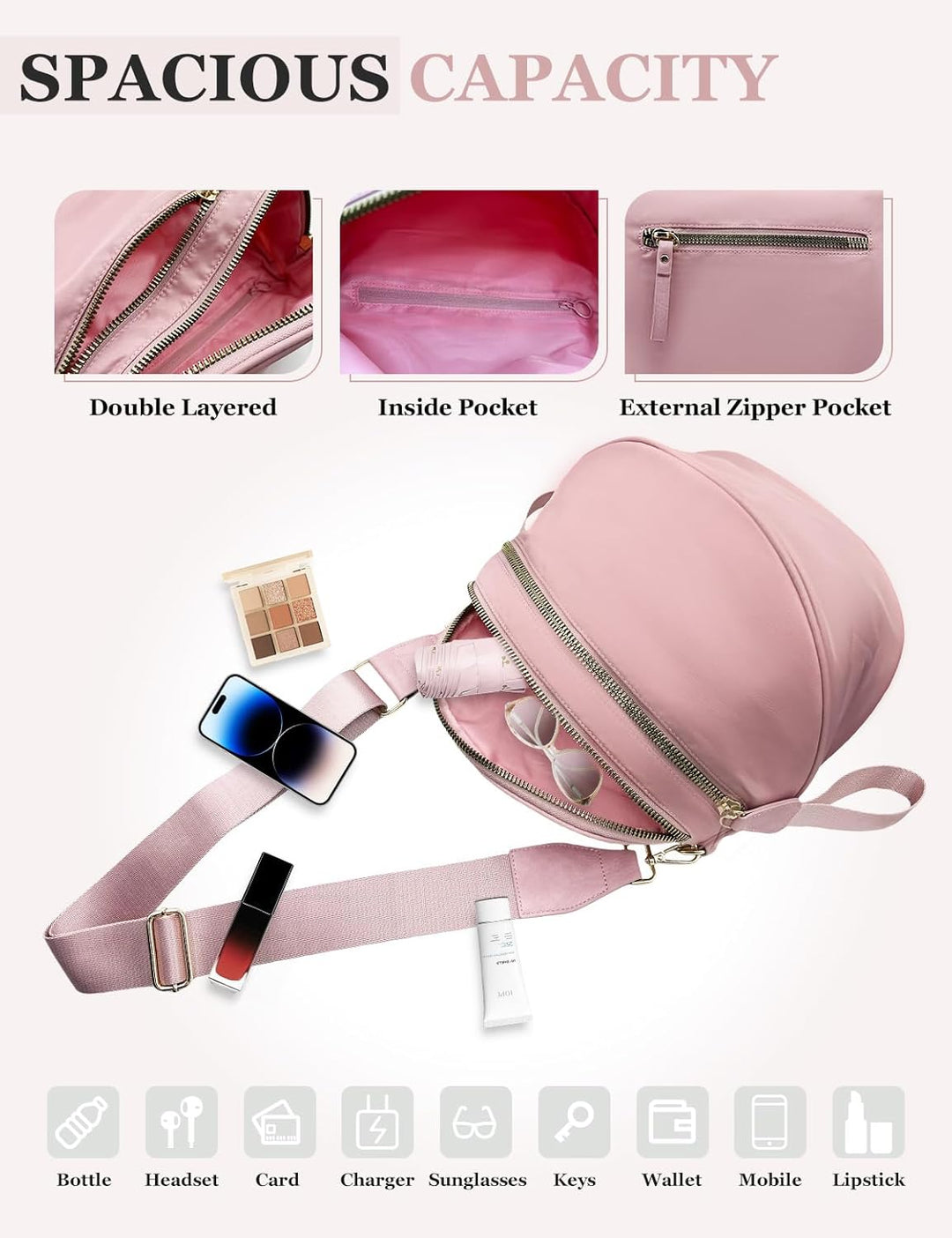 SoftMove Lightweight Nylon Crossbody Sling