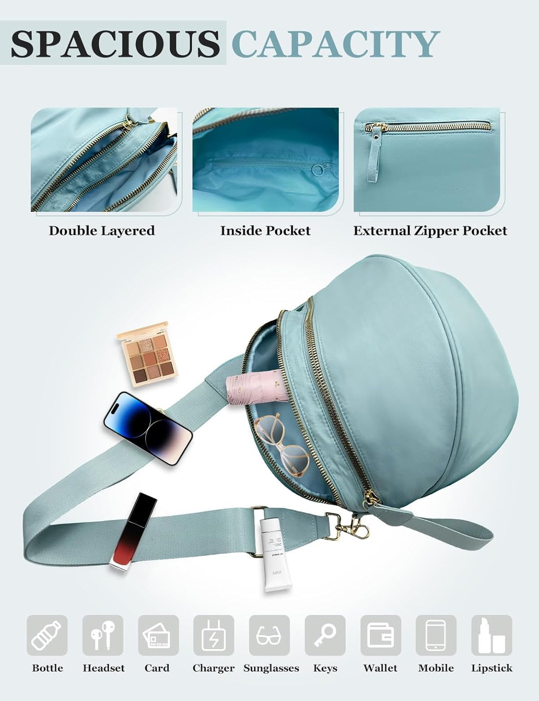 SoftMove Lightweight Nylon Crossbody Sling