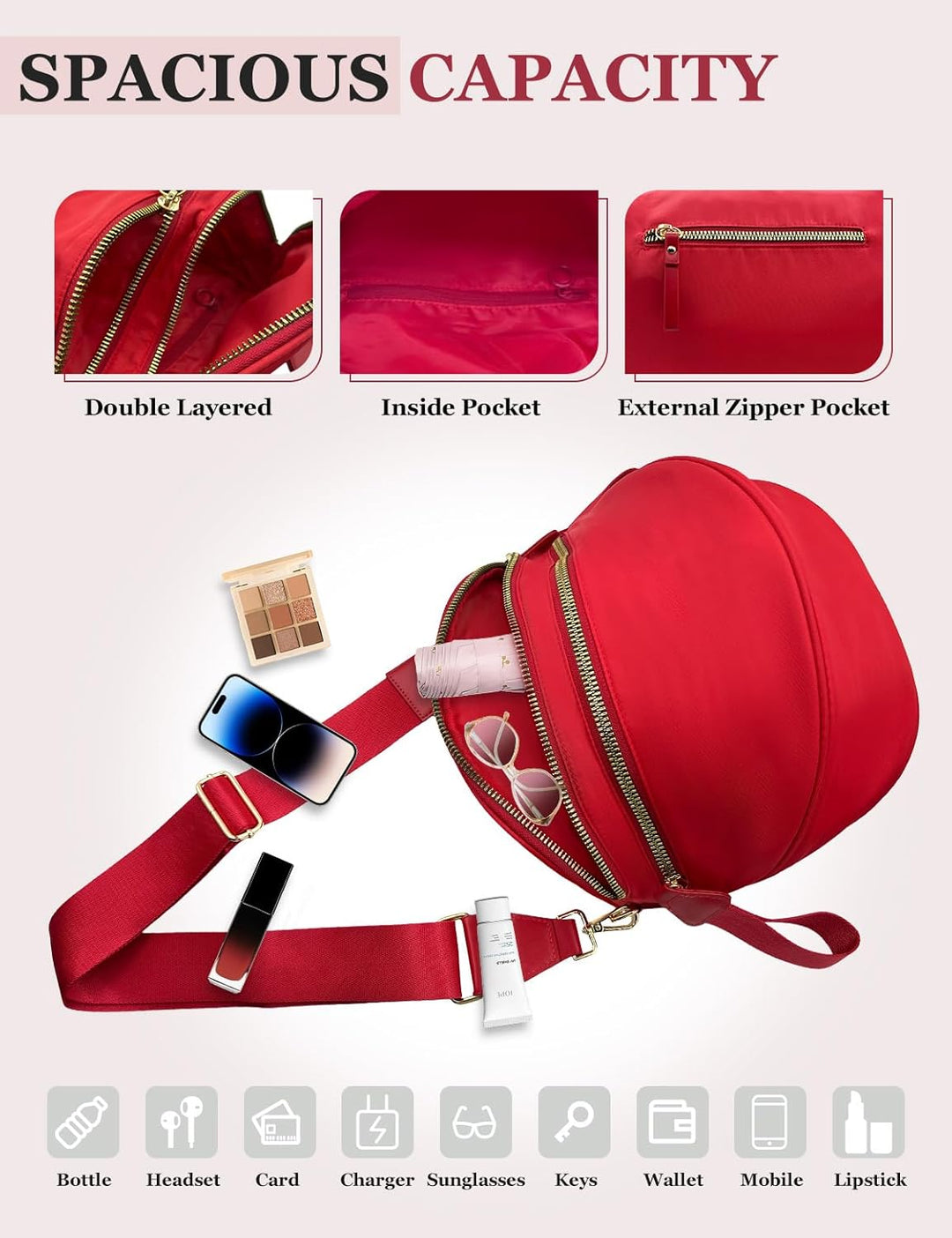 SoftMove Lightweight Nylon Crossbody Sling