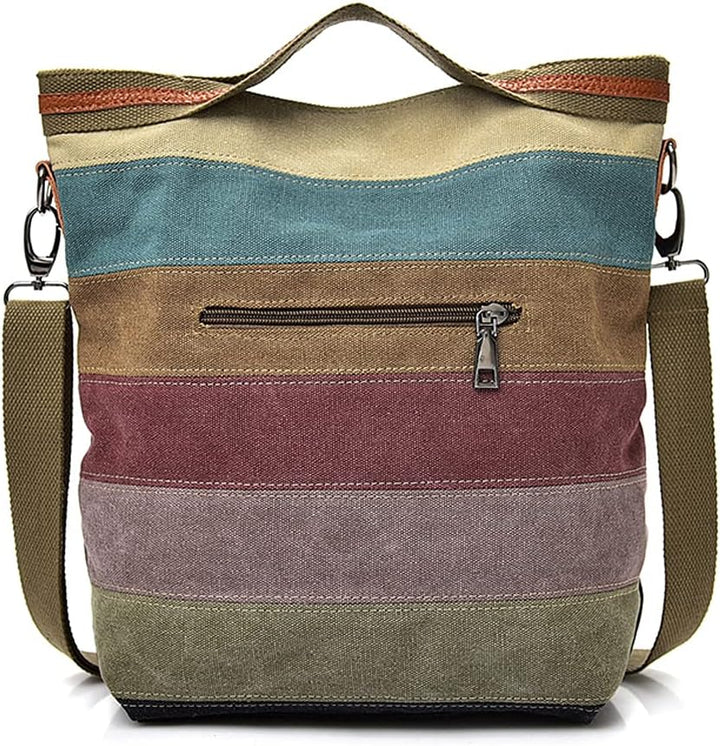 Willow Stripe Canvas Hobo Tote