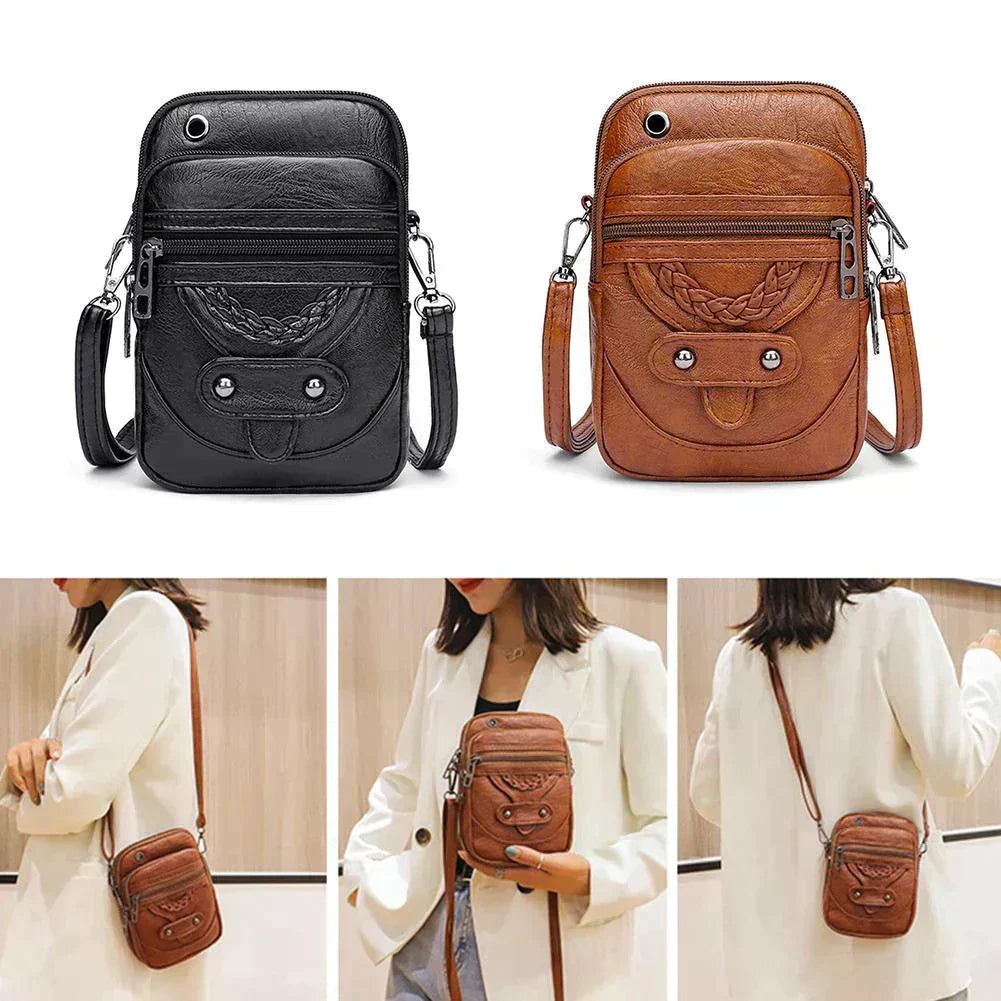 Beatrice™ vintage leather shoulder bag
